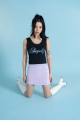 刺繍ベルベットミニスカート/Embroidery Velvet Mini Skirt (4397423263862)