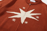Spread Star Knit Zip-up (Brick)