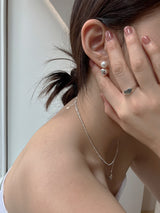 [92.5silver] heart pearl earrings