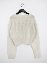 ブロック ニット カーディガン / Block knit cardigan (3color)