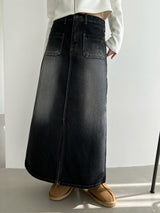 ダブルポケットロングスカート/no.713 Double Pocket Long Skirt (2color)
