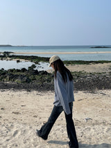 Bent knit cardigan zip up 