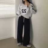 [BELLIDE MADE] セカンドトラックVネックオーバーサイズフィットスウェットシャツ