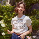 リトルフラワーカラーブラウス / Little Flower Collar Blouse