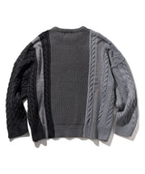 MULTIPLE INCISON CABLE KNIT MFONT002-BK (6645571125366)