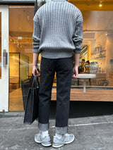 LMN レギュラーロールアップデニムパンツ / LMN Regular Roll-Up Denim Pants (Black)