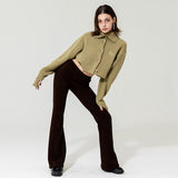 メリノウールタートルネッククロップカーディガン / MERINO WOOL TURTLE NECK CROP CARDIGAN