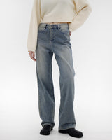 No.1839 バウンディングワイドデニムパンツ/No.1839 Bonding wide denim pants
