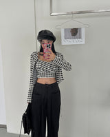 X Tweed bustier cardigan set