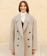ウールブレンドオーバーサイズロングコート/RCH wool blended oversized long coat gray