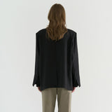 テーラードリネンジャケット / TAILORED LINEN JACKET, BLACK