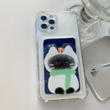 MerryShamizu - Sketch Some Cat Christmas Card Storage Phone Case