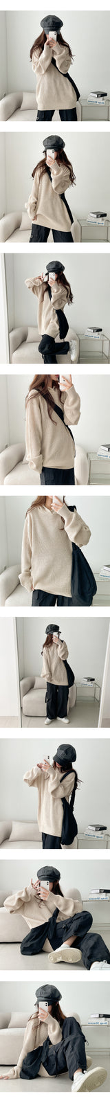 Tesla Loose Warmer Hooded Knitwear