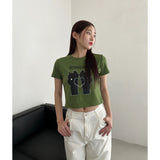 ツーキャットハートセミクロップ / TWO CATS HEART SEMI CROP 3COLOR