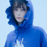 バニーラッフルフーディー/0 7 bunny ruffle hood - BLUE