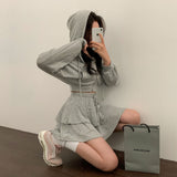 [Bellide made] skirt + hooded zip-up set