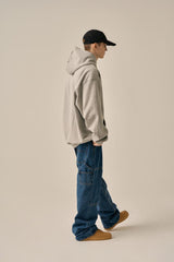OVERSIZED MINI LOGO HOOD - GRAY