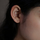 14Kゴールドキュービックバーミニピアス/14K gold cubic bar mini earring (14k gold clutch)