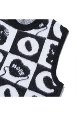 Hope Checker-Board Knit Vest_Black (6678732931190)