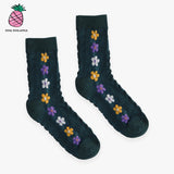 FLOWER JACQUARD SOCKS (3PAIRS 1SET, COLOR RANDOM) (6609492836470)