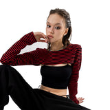 ストライプスリムボレロトップ / STRIPE SLIM BOLERO TOP