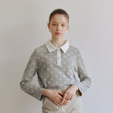 BLOOM COLLAR T-SHIRT_GREY (6600102674550)