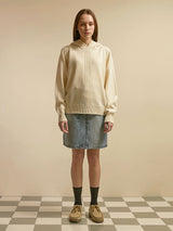 MINIMAL RAGLAN KNIT HOODIE (IVORY) (6675324338294)