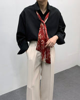 MO マーベルスカーフアイレットシャツ / MO Marvel Scarf Eyelet Shirt (3 colors)