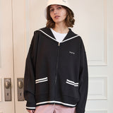 Marine zip-up cardigan