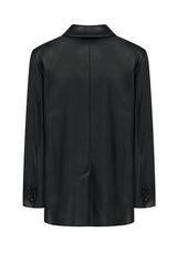 BLACK OVERSIZED VEGAN LEATHER JACKET ₩229,000 (6624221528182)
