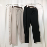 サイドスナップボタンワイドパンツ / Side Snap Button Crop Wide Pants (4586089611382)