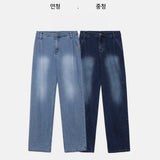 르위 워싱 와이드 데님 팬츠