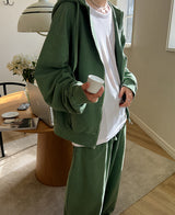 ニットピグメントフードジップアップ / Kint pigment hood zip-up (3 color)