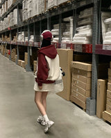 [BELLIDE MADE] Spring version. Raglan color zip-up hoodie