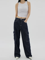 ダイイングカーゴドウデニムパンツ/Dyeing X Cargo dough Denim Pants (2color)
