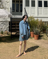 クロップデニムシャツ / crop denim shirt