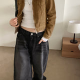 [MADE] Bolkin back point washing black denim wide pants
