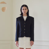 シングルリネンジャケット/SINGLE LINEN JACKET (BLACK)