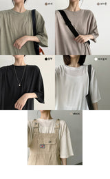 ランダーリネンラウンド半袖ニット / Lander linen round short-sleeved knitwear