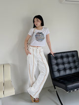 オーバーロックダートパンツ/overlock dart pants
