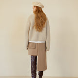アンバルプリーツスカート / UNBAL PLEATS SKIRT (CARAMEL BEIGE)