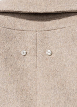 Merino Wool Overfit Double Long Coat (Sand Beige)