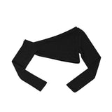ワンショルダークロップニット / ONE SHOULDER CROP KNIT #BLACK