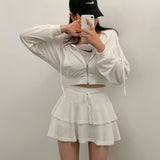 [Bellide made] skirt + hooded zip-up set