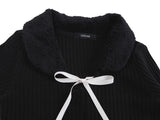 ファーカラーニットTシャツ