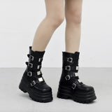 Buckle Platform Boots on Key