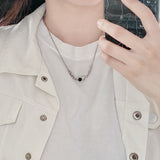 Black Marble Gemstone Necklace