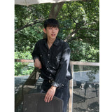 BLACK DENIM LONG SLEEVE SHIRT'S