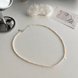 淡水パールイノセントデイリーシンプルレイヤードネックレス/dio Silver 925 Fresh Water Pearl Necklace Innocent Daily Simple Layered Necklace