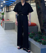リネンワイドジャンプスーツ / RO linen wide jumpsuit (3 colors)